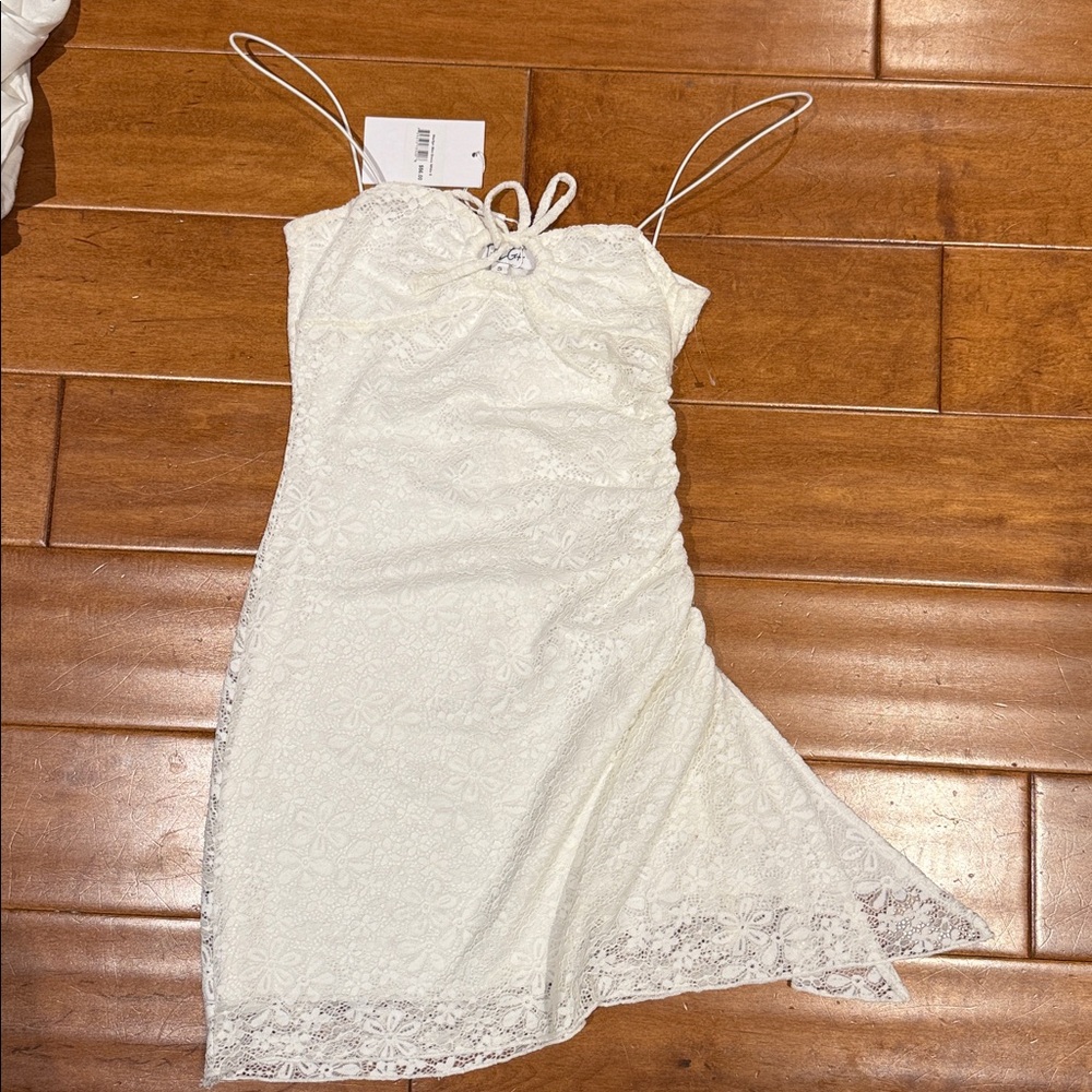 NWT $56 Tazga White Lace Mini Dress Bridal Bachelorette Bride
